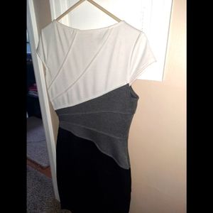 White Gray Black Block Dress, Size 6